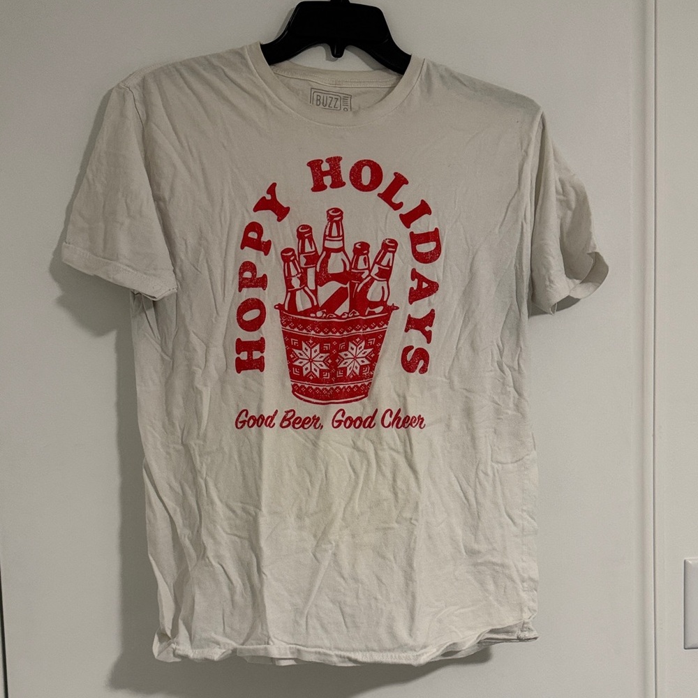 Hoppy Holidays T-Shirt - Red and White